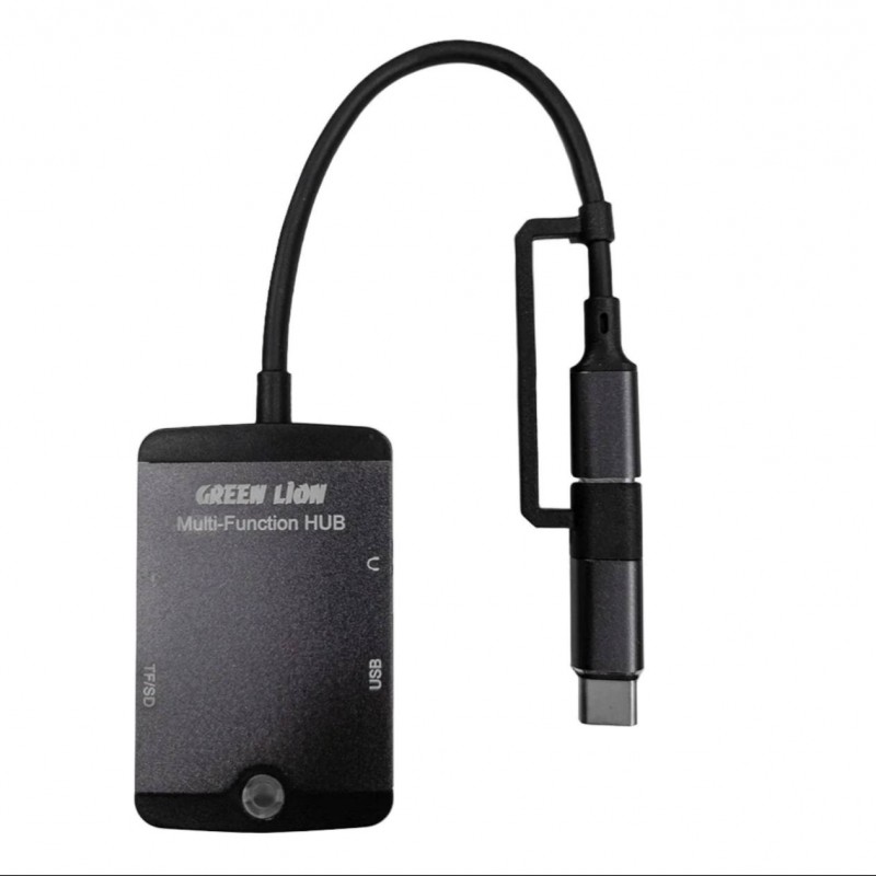هاب 5 پورت گرین لاین  (Type C / SD / TF / AUX / USB)