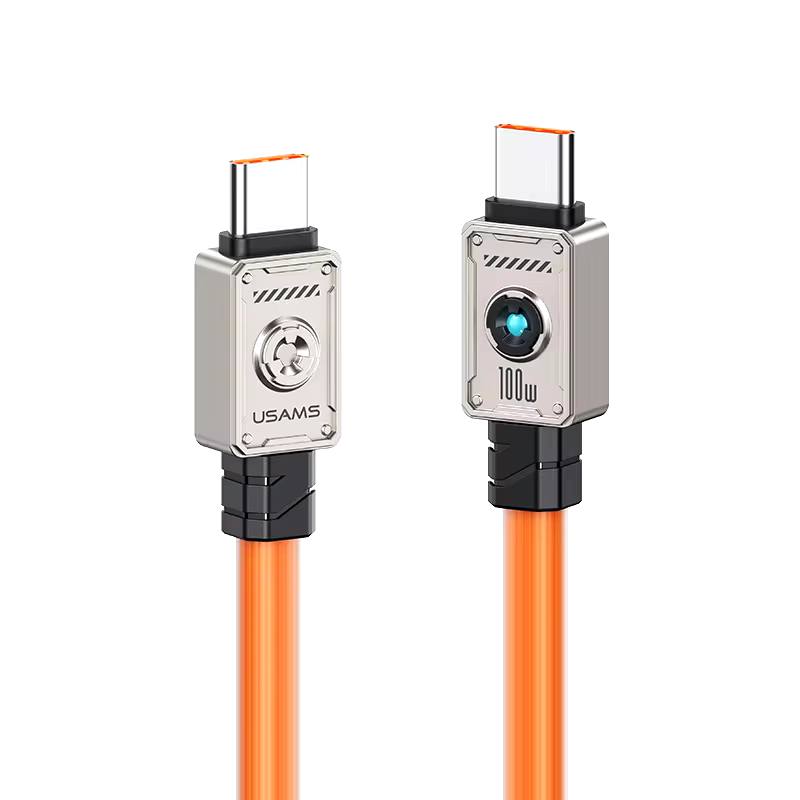 کابل سوپر فست شارژ و انتقال داده دو سر تایپ سی 100 وات 1.2 متری یوسامز US-SJ684