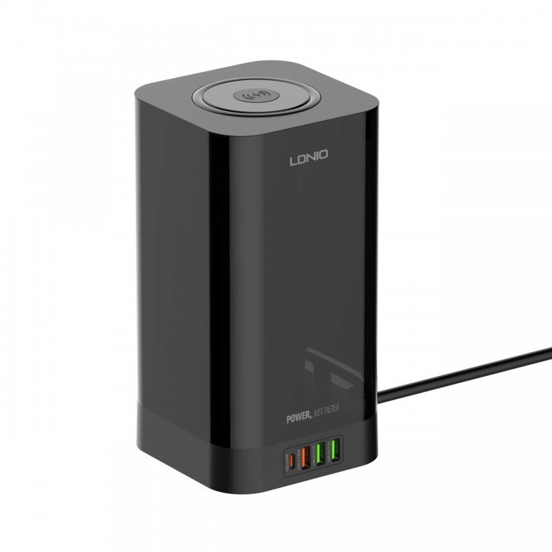 چند راهی برق و شارژر وایرلس تایمردار الدینیو Ldnio SEW4485 دارای 4 پورت