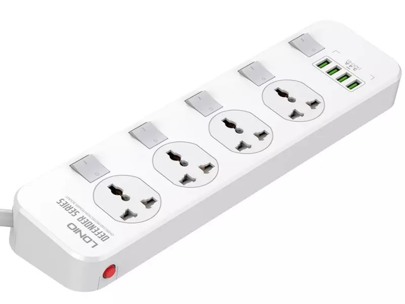 چند راهی 4 سوکت و 4 یو اس بی 2 متری الدنیو Ldnio SC4408