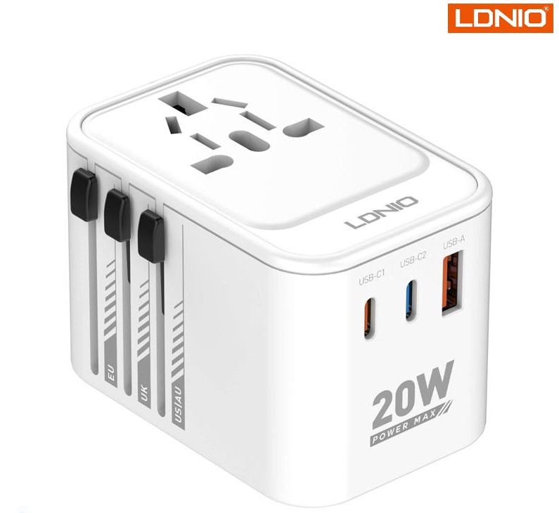 تبدیل یونیورسال و شارژر مسافرتی الدینیو مدل Z9 LDNIO