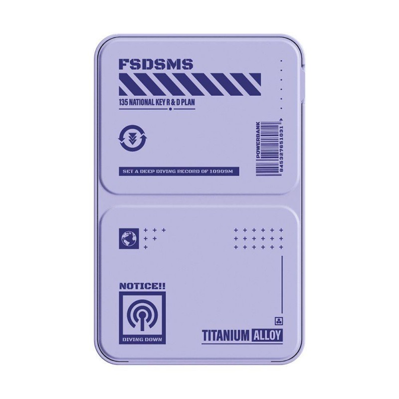 پاوربانک 5000 و شارژر بی سیم 15 وات راک Rock P83 Wireless Charging Power Bank مدل طرح دار