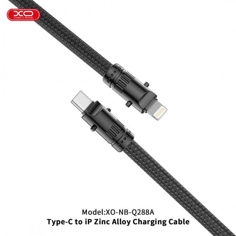 کابل شارژ با قابلیت تبدیل به بند دور گردنی تایپ سی به آیفون برند ایکس او مدل XO q288a