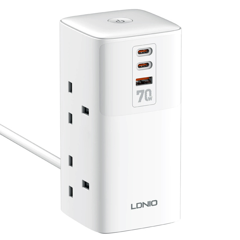 چندراهی و محافظ برق و شارژر رومیزی الدینیو مدل SC4383 ظرفیت ۷۰ وات