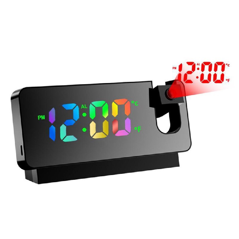 ساعت رومیزی دیجیتال لیزری شارژی RGB LED Projection Clock S282A