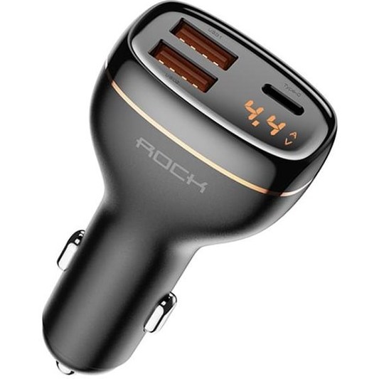 شارژر فندکی سریع و دارای نمایشگر  60 وات راک  C301