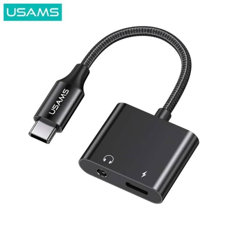 مبدل تایپ‌ سی به تایپ‌ سی و درگاه صدای جک 3.5 میلی‌متری یوسامز US-SJ598 AU15