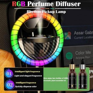 خوشبوکننده و چراغ ال‌ای‌دی خودرو قابل نصب در دریچه کولر RGB Ambient Light Aroma Diffuser Car