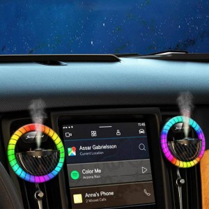 خوشبوکننده و چراغ ال‌ای‌دی خودرو قابل نصب در دریچه کولر RGB Ambient Light Aroma Diffuser Car