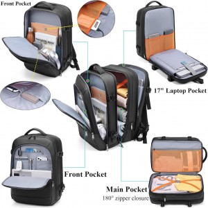 کیف کوله دارای پاور بانک و جادار برای لپتاپ تا 17.3in ضدآب پوسو Poso PS-660 Travel Backpack