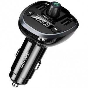 شارژر فندکی فست شارژ ماشین 3.4 آمپر و اف ام پلیر خودرو یوسامز  USAMS US-CC115 C21