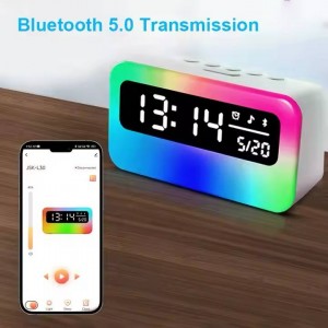 اسپیکر بلوتوث RGB هوشمند  با ساعت دیجیتال و چراغ خواب مدل JSK-L30