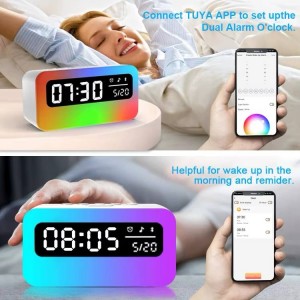 اسپیکر بلوتوث RGB هوشمند  با ساعت دیجیتال و چراغ خواب مدل JSK-L30