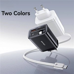 شارژر دیواری 30 وات Type-C و USB یوسامز با کابل تایپ سی مدل  Usams-CC296