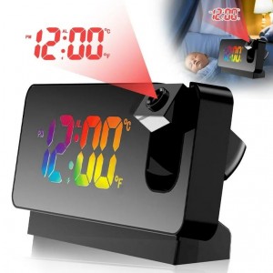 ساعت رومیزی دیجیتال لیزری شارژی RGB LED Projection Clock S282A