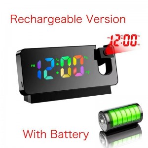 ساعت رومیزی دیجیتال لیزری شارژی RGB LED Projection Clock S282A