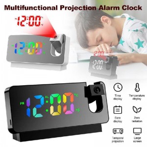 ساعت رومیزی دیجیتال لیزری شارژی RGB LED Projection Clock S282A