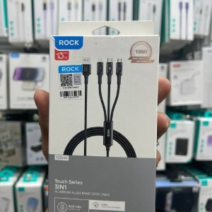 کابل 3کاره فست شارژ 100 وات راک مدل 0844 ROCK