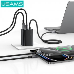 شارژ دیواری تایپ سی 65واتی همراه با کابل تایپ سی  Usams -CC266