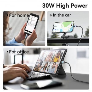 کابل آیفونی فست شارژ تایپ سی به لایتنینگ 30 وات 1.2 متری یوسامز مدل SJ749