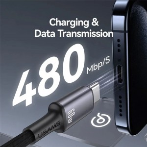 کابل فست شارژ تایپسی به تایپسی 60 وات 1.2 متری یوسامز SJ752