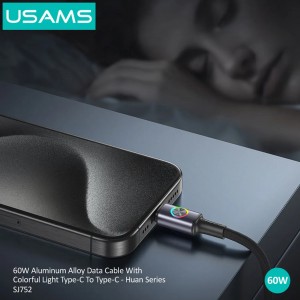 کابل فست شارژ تایپسی به تایپسی 60 وات 1.2 متری یوسامز SJ752