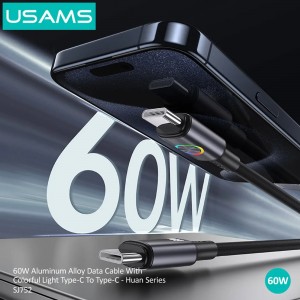 کابل فست شارژ تایپسی به تایپسی 60 وات 1.2 متری یوسامز SJ752