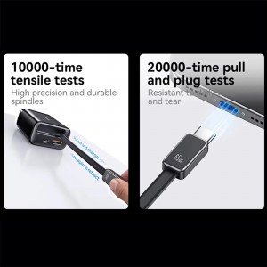 شارژر دیواری 65 وات تایپسی و یواسبی یوسامز با کابل تایپسی جمعشونده مدل CC299