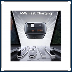 شارژر دیواری 65 وات تایپسی و یواسبی یوسامز با کابل تایپسی جمعشونده مدل CC299