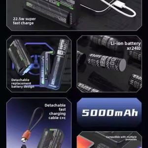 پاوربانک تفنگی فست شارژ با باتری شارژی قابل تعویض 5000 میلی آمپر 22.5 وات مدل WP126