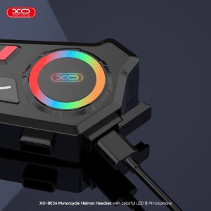 هدست کلاه ایمنی موتور سیکلت XO-BE56 با میکروفون و چراغ LED