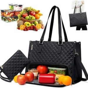 کیف دستی دوکاره زنانه (اداری - عایق حرارتی) به همراه کیف پول کوچک