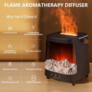 چراغ خواب و بخور سرد طرح کوه و سحابی شفق قطبی مدل D631