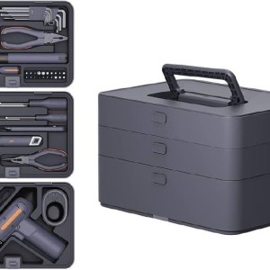 کیت ابزار برقی و دستی ۹۱ پارچه JIMIHOME (سری ABC) دارای دریل شارژی 12 ولت