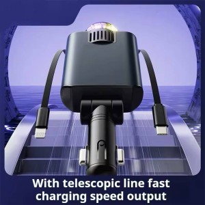 شارژر فندکی هوشمند 5in1 استارلایت به‌همراه خوشبوکننده و کابل جمع‌شونده STARLIGHT CAR CHARGER D1 کد1657