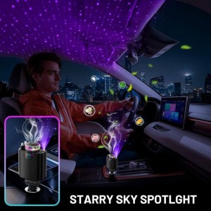 شارژر فندکی هوشمند 5in1 استارلایت به‌همراه خوشبوکننده و کابل جمع‌شونده STARLIGHT CAR CHARGER D1 کد1657