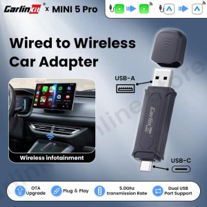 مبدل CarPlay و Android Auto سیمی به بی‌سیم کارلین‌کیت خودرو CarlinKit MINI SE PRO (CAR Kit)
