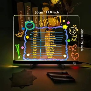 تخته یادداشت اکریلیک با نورLED