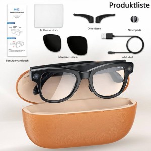 عینک هوشمند AI با دوربین HD دارای قابلیت ضبط تصاویر و ویدئو و دستیار صوتی هوشمند و ترجمه همزمان مدل m02 کد 1775