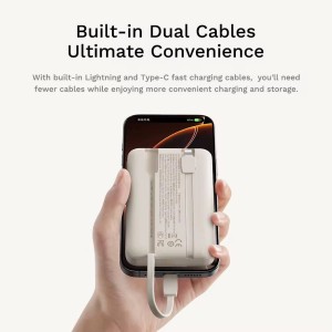 پاور بانک ظرفیت 20000 توان 22.5 وات دارای کابل راک مدلROCK P99 کد 1761