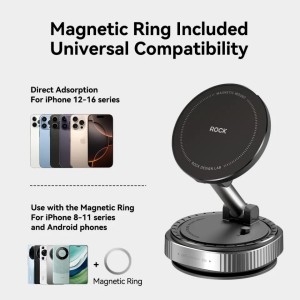 هولدر مکشی مغناطیسی راک مدل ROCK QS6 Vacuum Suction Cup کد 1763