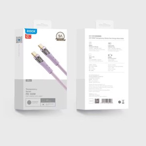 کابل شارژ دوسر تایپ C دیتا راک مدل ROCK Z21 کد 1758