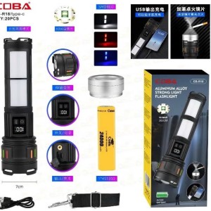 چراغ قوه دستی حرفه‌ای با قابلیت پاوربانک COBA CB-R18 کد 1800