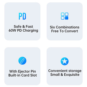 کابل تبدیل USB-C/USB به لایتنینگ/USB-C/MicroUSB مک‌دودو مدل WF-1720 طول 0.3 متر