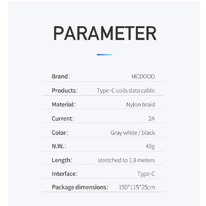 کابل تبدیل USB به USB-C مک دودو مدل MC-CA-6420  طول 1.8 متر