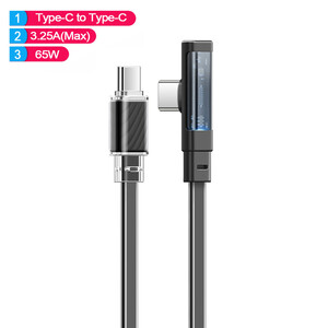 کابل USB-C مک دودو مدل 90Tyep-C to Type-C Transparent 65W طول 1.2 متر