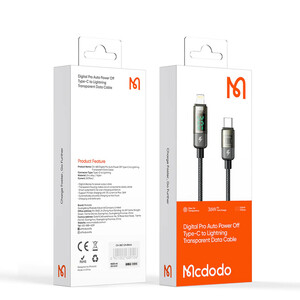 کابل USB-C به لایتنینگ مک دودو مدل Digital Pro Auto Power Off طول 1.2 متر