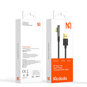 کابل تبدیل USB به USB-C مک دودو مدل 90Type-C 6A طول 1.8 متر