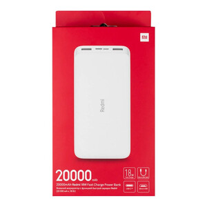 پاوربانک شیائومی مدل Redmi ظرفیت 20000 میلی آمپرساعت به همراه کابل تبدیل microUSB