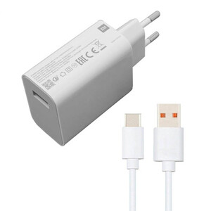 شارژر دیواری شیائومی کد 33 به همراه کابل تبدیل USB-C